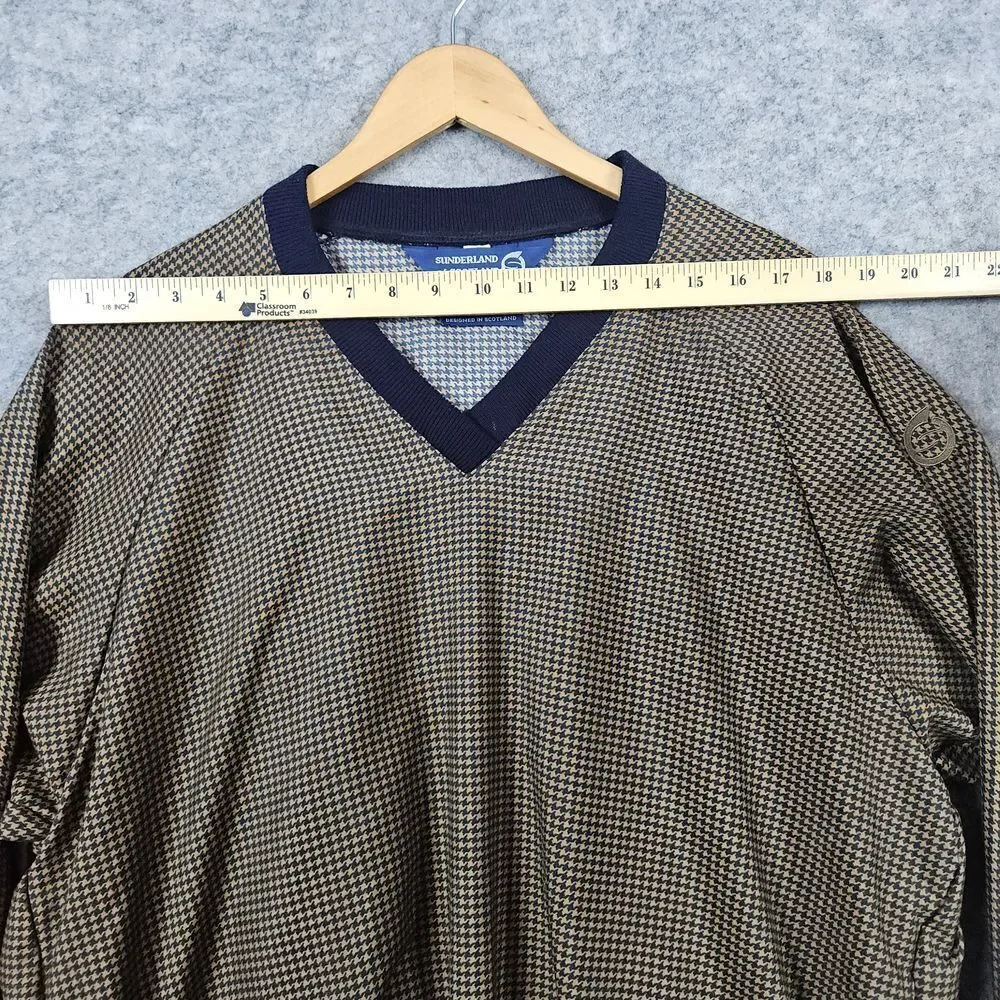 Sunderland of Scotland Ladies Classic Pullover Size L Houndstooth Textured Nylon